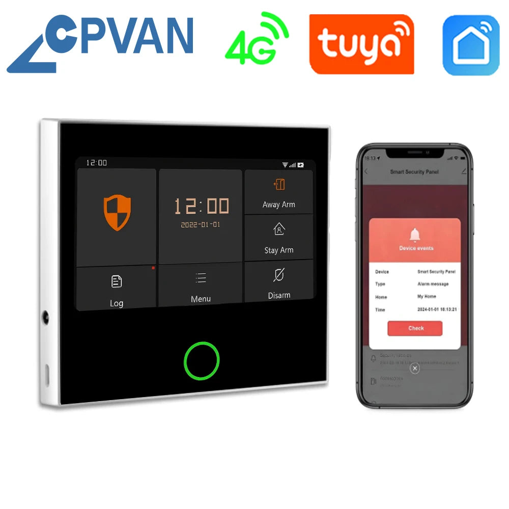 4.3-Inch Panel Tuya Smart Home Security System Wireless WIFI 4G for Home Burglar Security Protection Alarm