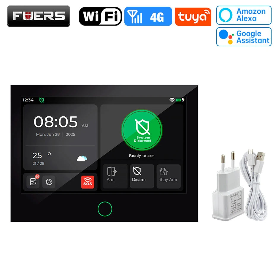 7 Inch TFT Screen 4G Home Security Alarm System G70 GSM Wifi Wireless Burglar Security Alarm System Work with Tuya Smart