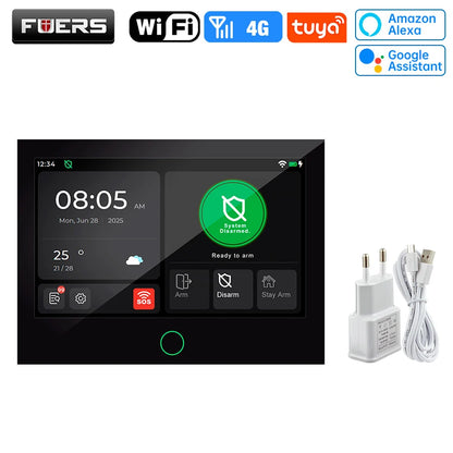 7 Inch TFT Screen 4G Home Security Alarm System G70 GSM Wifi Wireless Burglar Security Alarm System Work with Tuya Smart
