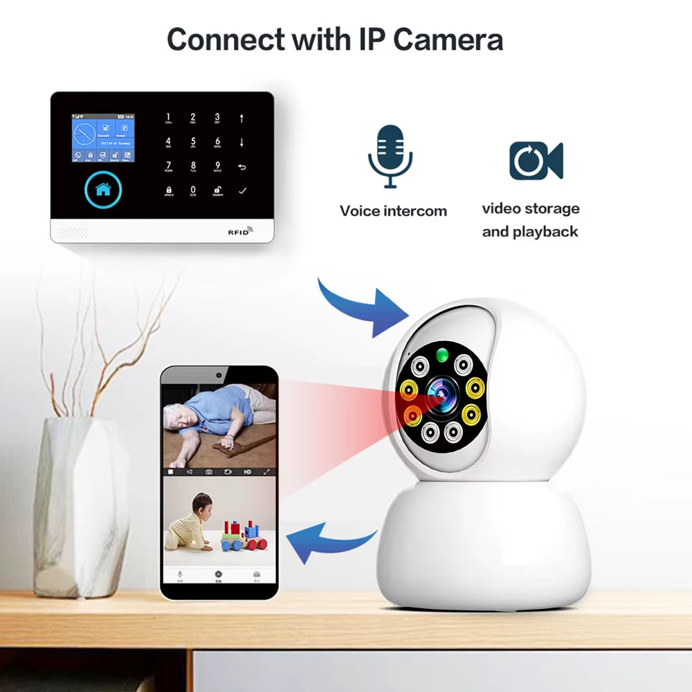 Tuya Wireless Security Protection Alarm Smart Home Alarm System Kits House Security Protection Support Smart Life 2G/4G