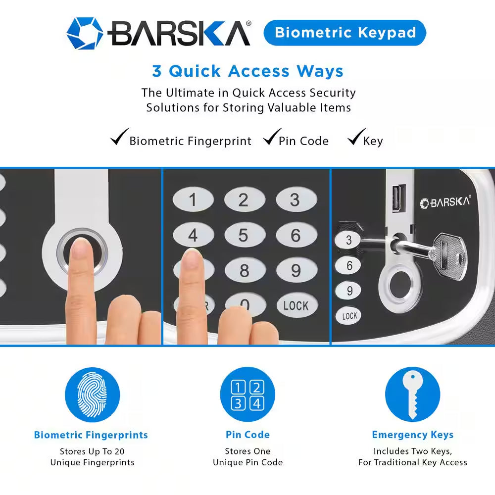 Biometric and Digital Keypad Security Safe with Interior Lights AX13632