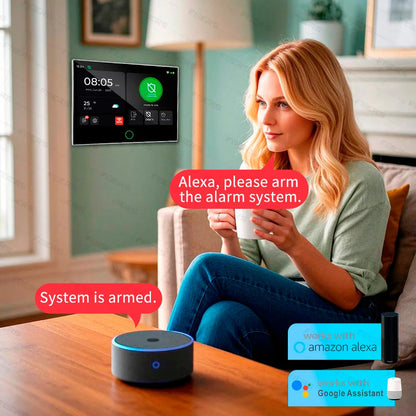 7 Inch TFT Screen 4G Home Security Alarm System G70 GSM Wifi Wireless Burglar Security Alarm System Work with Tuya Smart